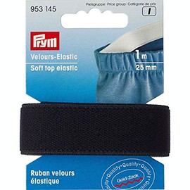 Prym Elastic Tape, 51% Polyester, 33% ED, 16% PA, Black, 25 mm