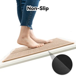 SIXHOME Kitchen Runner 50 x 80 cm Washable Sisal Look Woven Kitchen Rug Non-Slip Absorbent Rug Runner Kitchen Rug Kitchen Rug Easy to Clean Kitchen Mat Beige