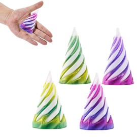 4 Pieces Spiral Cone Fidget Toy, Spiral Fidget Toy, Impossible Cone, 3D Printed Toys, Impossible Cone Fidget Toy, Fun Toys Anxiety Stress Relief Toy for Home Office Desk Decor Souvenir Gift