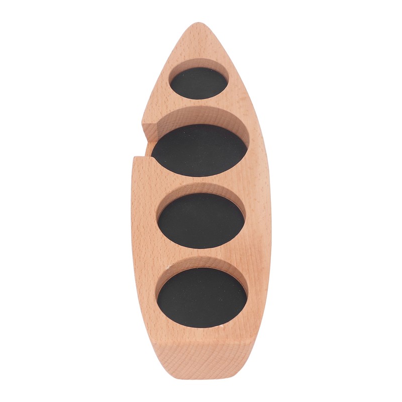 Coffee Tamper Holder Boat Shape 4 Slots Anti Slip Stable