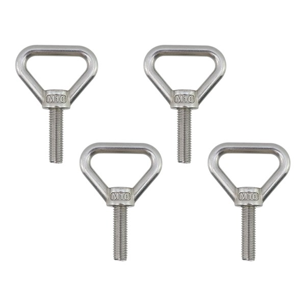Mewutal 4pcs M10×33mm Triangular Ring Eye Bolts Stainless Steel Lifting