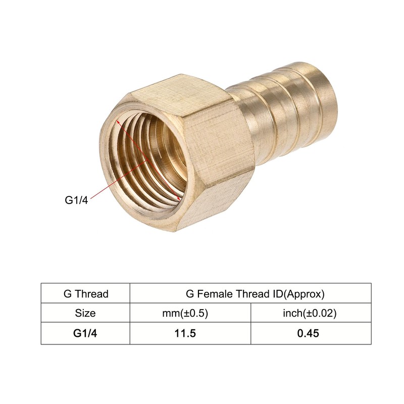 sourcing map Brass Barb Hose Fitting Connector Adapter 10mm Barbed