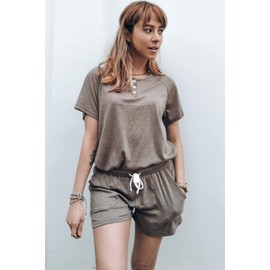 WIHOLL Lounge Sets for Women 2 Piece Outfits Button Down Shirts Khaki M