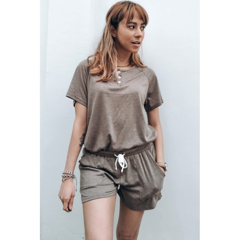 WIHOLL Lounge Sets for Women 2 Piece Outfits Button Down