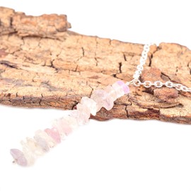 Natural White Sapphire Crystals Pendant Necklace, Raw Gemstone, Energy Healing Crystals, Birthday, Gift for Her, Gemstone Jewelry 18 inch AAA+ Quality (white Sapphire)