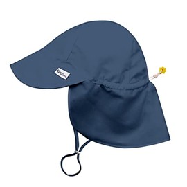 green sprouts - UPF 50+ Eco Sun Hat with Neck Protection - Navy - 0-6 Months