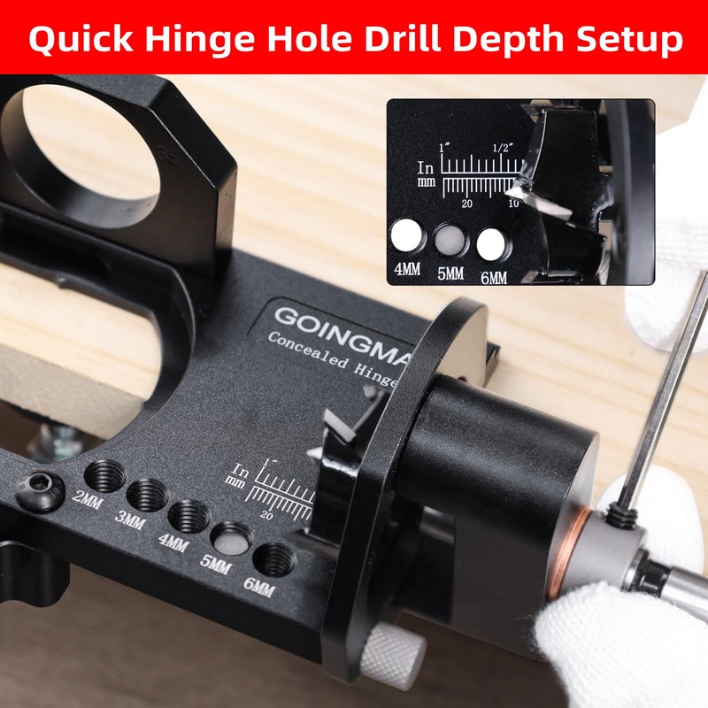 GOINGMAKE Metal Concealed Hinge Jig with Quick Clamp and Dust