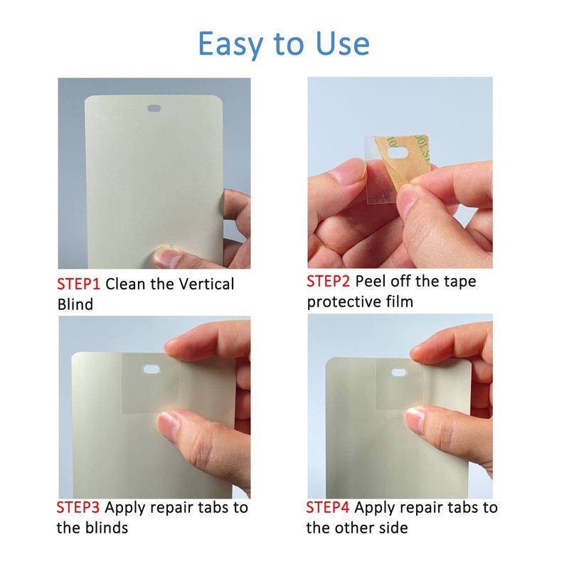 60 PCS Vertical Blind Repair Tabs Kit Clear Fixer Verticle