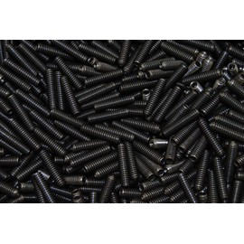 (500) Socket Set Screw 1/4-20 x 1 Cup Point Allen Plain Black