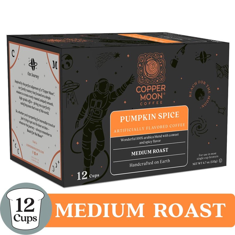 Copper Moon Pumpkin Spice, Medium Roast Coffee Pods Compatible with