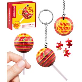 Chupa Chups X PieceRelax 3D Puzzle Keychain 24 Plastic Pieces for Adults - Chups My Flavor - Cherry - Portable Key Ring, Accessories, Bag Charms, Purse Charms, Unique Gifts for Puzzle Lovers [A3890]