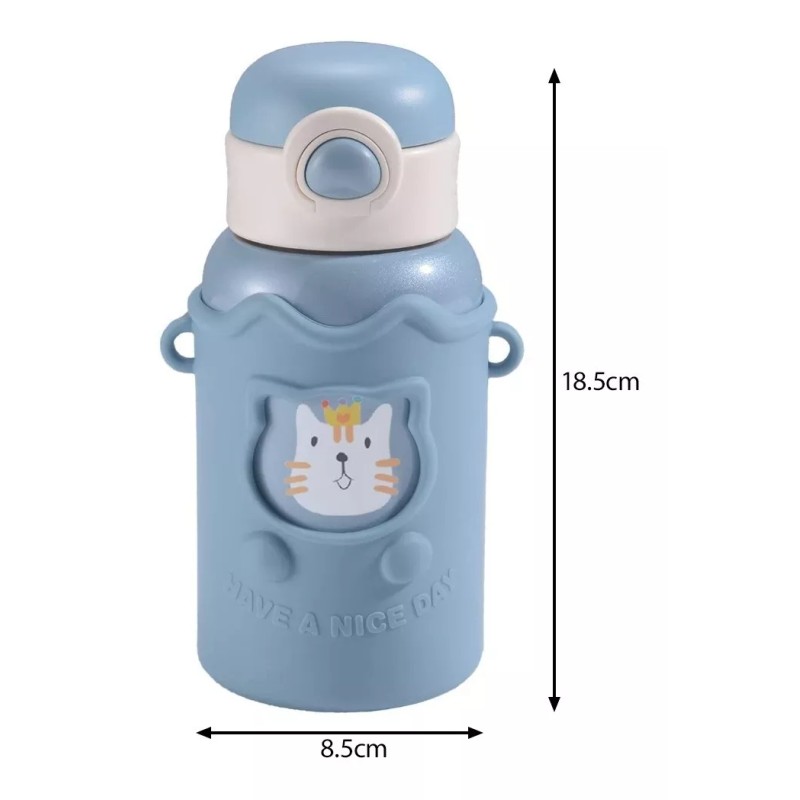 Maíz Vaso Bebe Botella Infantil + Popote Agua Kawaii Antiderrame