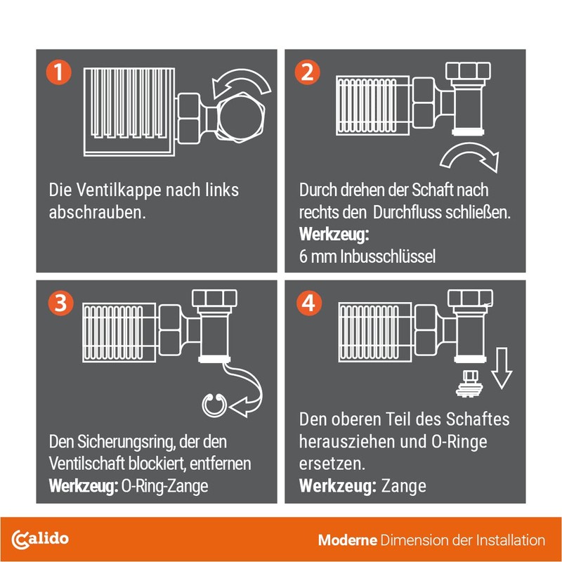 Calido Angle Thermostat Set Thermostat Head with M 30 x