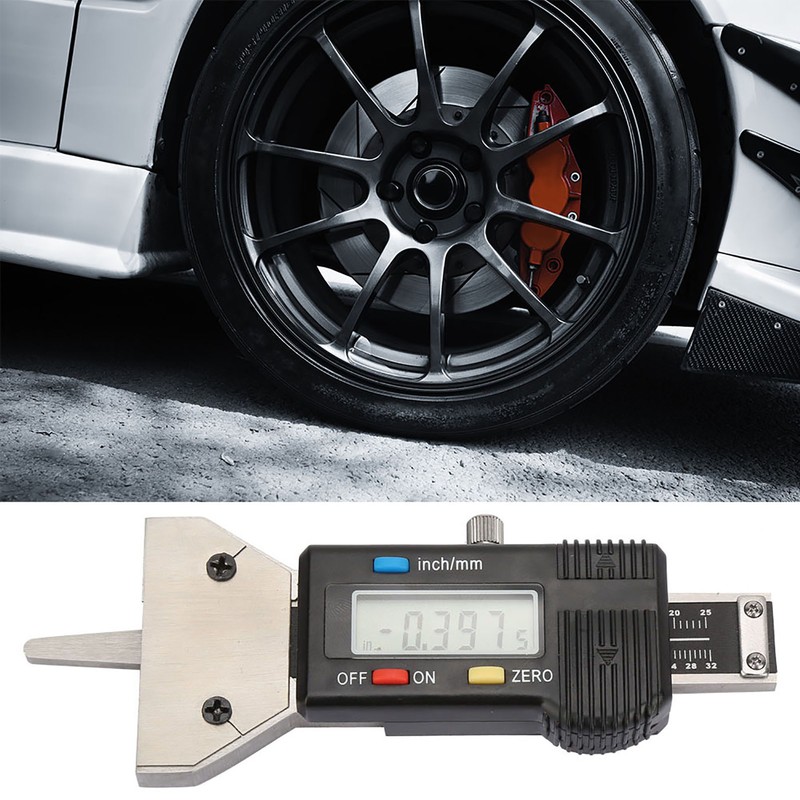 Tire Detection 0‑25mm LCD Digital Tire Depth Gauge 0.01mm Tread