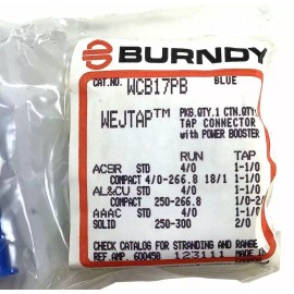 Burndy WCB17PB Tap Connector w/Power Booster (New In the Package)