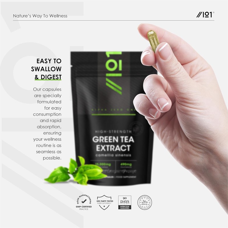 Green Tea Extract 15,000mg - 95% Polyphenols (490mg per Capsule)