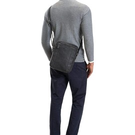 STILORD 'Fox' Men's Bag Leather Vintage Messenger in Genuine Leather Vintage Cross Body Cross Over Bag for Men Women, Colour: Grey