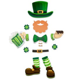 14 Pieces St. Patrick's Day Refrigerator Magnets Set Irish Party Shamrock Beer Decor Leprechaun Fridge Magnet Stickers St. Patrick's Day Decorations for Metal Door Mailbox Garage Cabinet