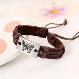 Stocking Stuffers Holiday Outfits for Women 2024 Leather Bracelet for Men Punk Bracelet Adjustable Bracelet Black Leather Bracelet Handmaded Braided Leather Bracelet Jewelry Gift for Men