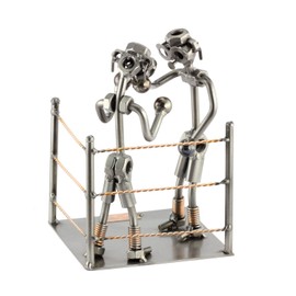 Steelman24 I Nuts and bolts sculpture Boxing With Personal Engraving I Handmade ornaments I I Metal figurine