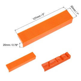 sourcing map 2set Magnetic Vise Jaws 5 Inch Magnet Plain Grooves & V-Grooves Soft Rubber Bench Jaw Pads Covers Multi-Purpose Protector for Woodworking Jewelry Making Plumbing, Orange