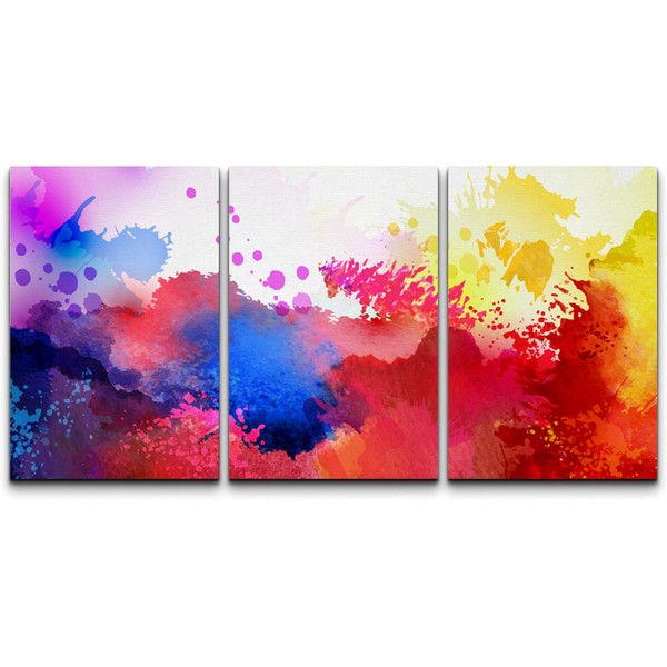 wall26 Canvas Print Wall Art Set Red, Blue & Yellow