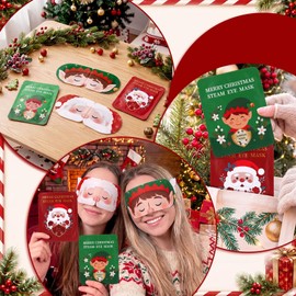 30 Pcs Christmas Steam Eye Masks Bulk for Dry Eyes Stocking Stuffer