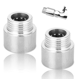 Set of 2 Tap Extension 1/2 Inch x 15 mm, 1/2 Inch Female x 1/2 Inch External Thread, DN15 Thread Extension, 15 mm Stainless Steel Extension Fitting, Connection Extension for Heating and Drinking Water