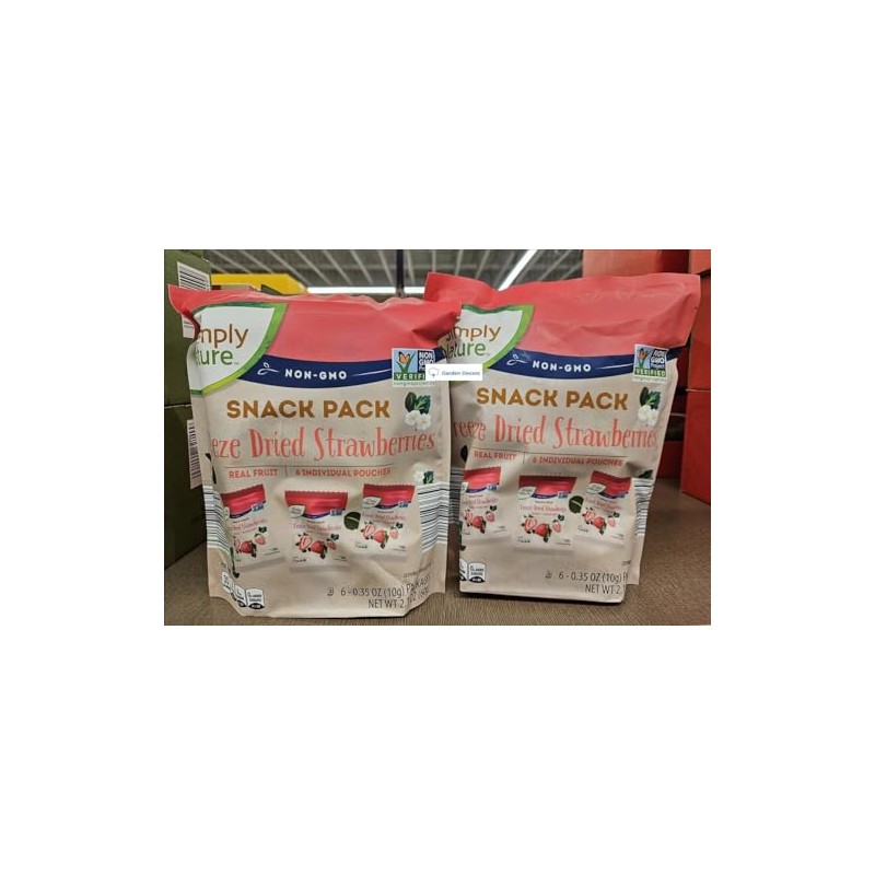Generic Simply Nature NON-GMO Snack Pack Freeze Dried Strawberries 6