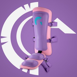 Guardian Baseball Leg Guard - Legion Leg Guard Baseball - Adult Fit (Ages 12+), Maximum Impact Protection for Ankle Shin and Foot, Adjustable Custom-Fit, Lightweight & Durable, Purple/Hot Pink