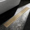 Linear Shower Drain - 18 Inch Brushed Gold, with Grate
