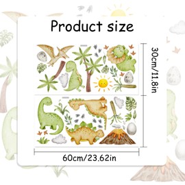 Dinosaur Wall Stickers Peel and Stick Removable Dinosaurs Wall Stickers for Kids Nursery Bedroom Living Room Playroom Classroom Home Decor Dino Palm Tree Volcano Wall Art Decorations for Boys Girls