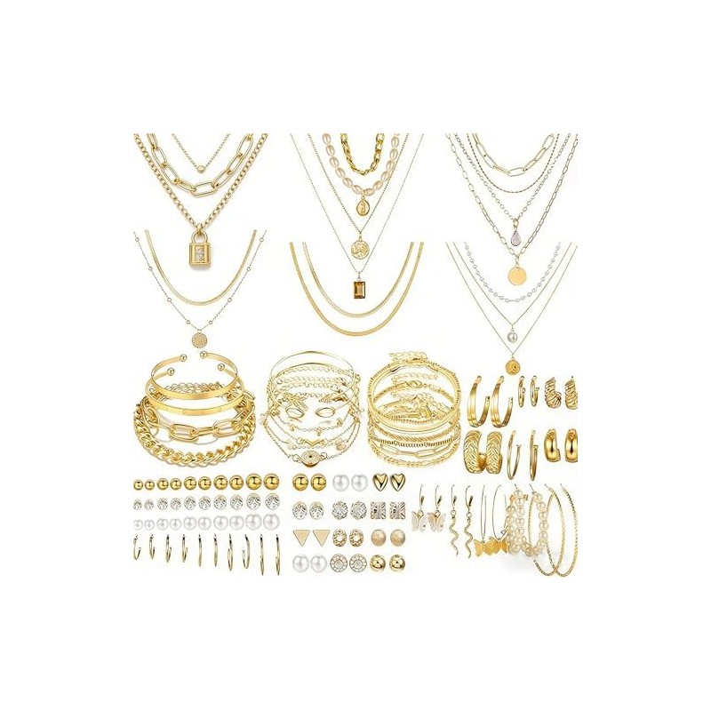 Juego de Joyería Dorada para Mujer, Joyería de Oro para