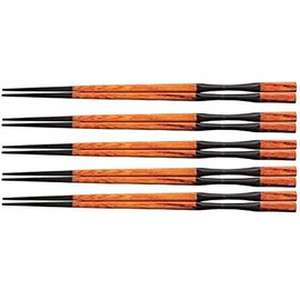 J-kitchens PBT Chopsticks Set of 5 Pairs 8.9 inches (22.5 cm) Pestle-Shaped Takushima Spatulas Oregis Wood Grain Made in Japan
