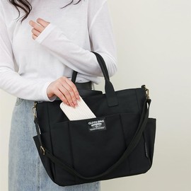 Women Tote Bag - Canvas Shoulder Handbag Multi-pocket Tote Purses Casual Shopping Shoulder Bag for Work School Travel (Black)