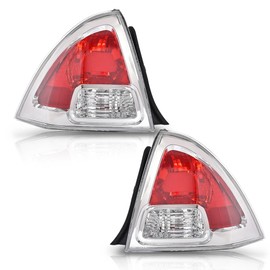 Tail Lights Assembly Set w/o Bulbs 2006-2009 Compatible with Ford Fusion (submodel: S, SE, SEL) Clear & Red Lens Halogen 2Pcs, Tail Lamps Rear Lights