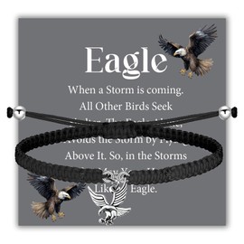 BLEOUK Eagel Bracelet Eagle Court Of Honor Gift Eagle Stuff Eagle Lover Jewelry Scout Bracelet (When a Storm is coming bracelet)