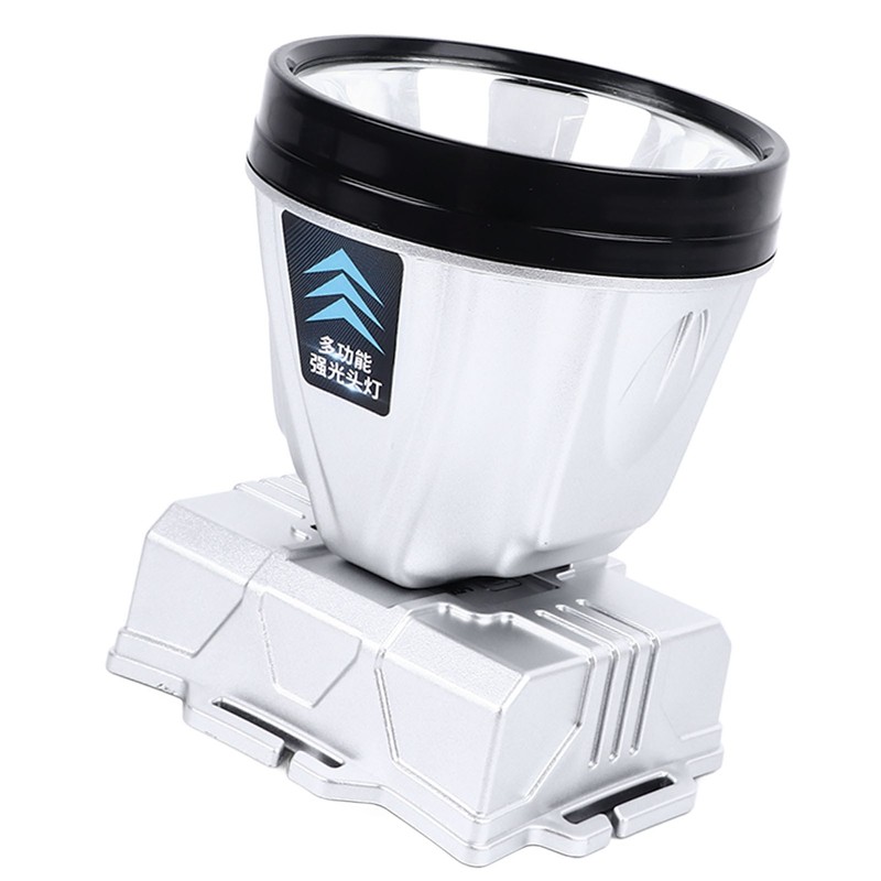 Super Bright Headlamp 90000lm Silver Rechargeable 1600mAh Battery Adjustable Headband