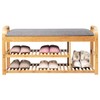 Julimoon 3-Tier Shoe Rack Bench, Bamboo Shoes Bench Storage Organizer