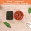 20 Pack Double Compartment Condiment Container with Lid, 5oz Disposable