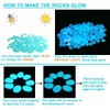 LAUQEE Glow in The Dark Garden Pebbles Stones Rocks for