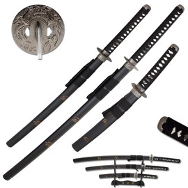 Snake Eye Tactical Two Tone 3 Piece Samurai Katana Set w/Free Sword Stand (1943)