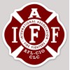 4 Inch Non-Reflective IAFF Dark Red Firefighter Maltese Sticker Decal