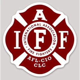 4 Inch Non-Reflective IAFF Dark Red Firefighter Maltese Sticker Decal