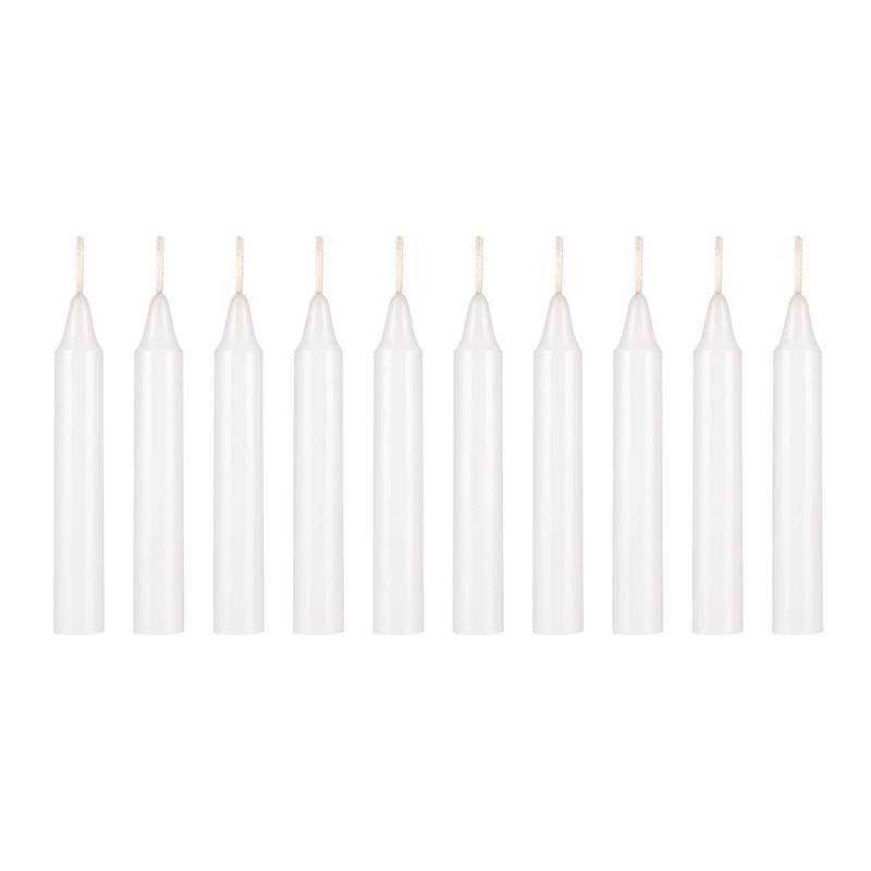 Mega Candles 10 pcs Unscented 4 Inch White Taper Candles,