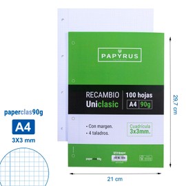 Unipapel 3 x 3 mm 90 g Margin 4 Holes Paper Multi Coloured A4