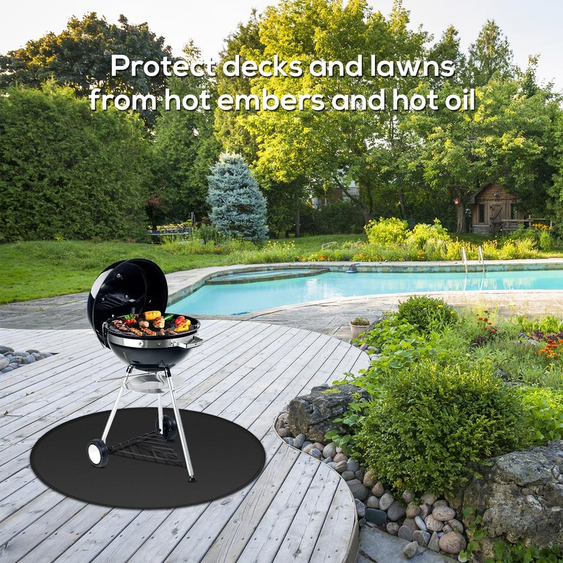 48'' Fire Pit Mat for Solo Stove Bonfire, Round Fireproof