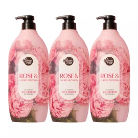 Shower Mate 샤워메이트 플루밍 바디워시 로즈 앤 체리블러썸 900g, 3개 ShowerMate Fluming Body Wash Rose & Cherryblossom 900g, 3 pieces