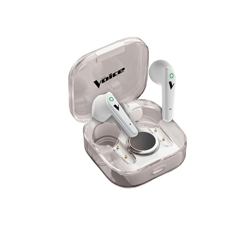 The Voice Duo True Wireless Stereo Earbuds with Mic, White