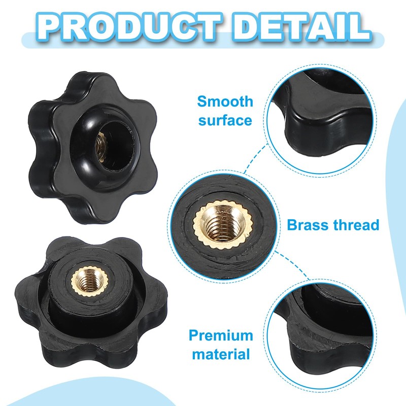 PATIKIL M6 x 38mm Through Hole Knob Nut Screw, 4